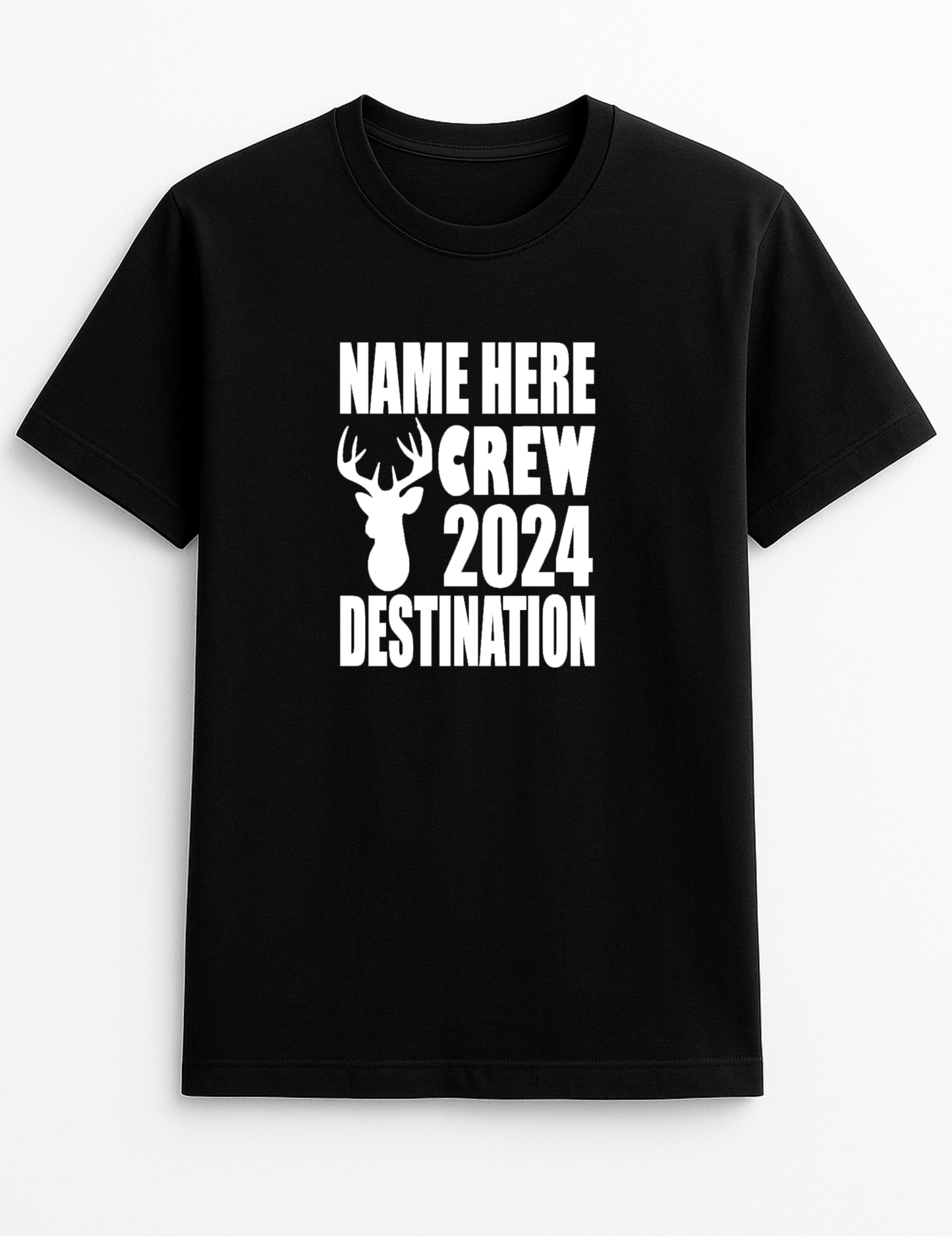 Stag Crew Personalised Name Your Destination and Year Customised Slogan T-Shirt Gift
