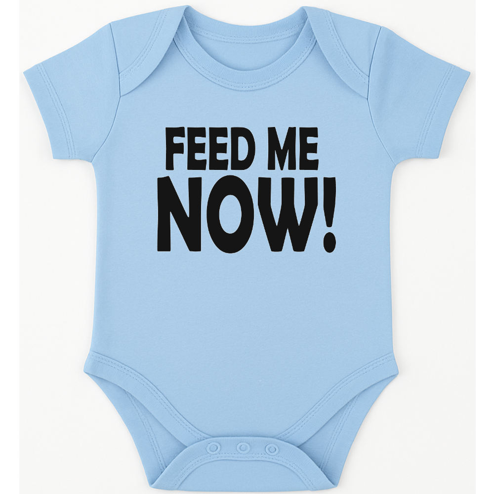 FEED ME NOW! funny, novelty, baby suit, baby grow, christening gift