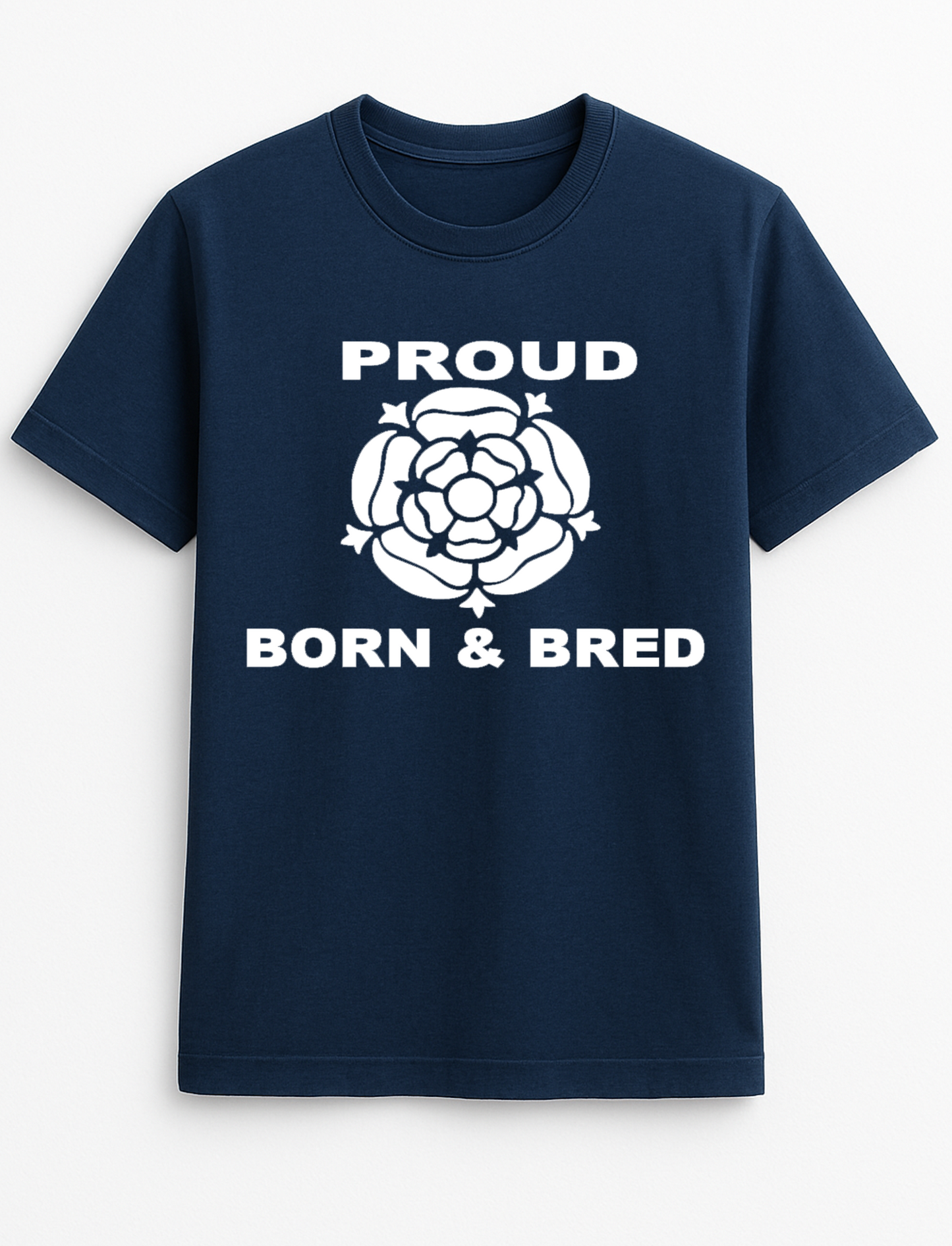 Proud Born and Bred Yorkshire Funny Humour Slogan Personalised Colours Unisex T-Shirt Gift Black