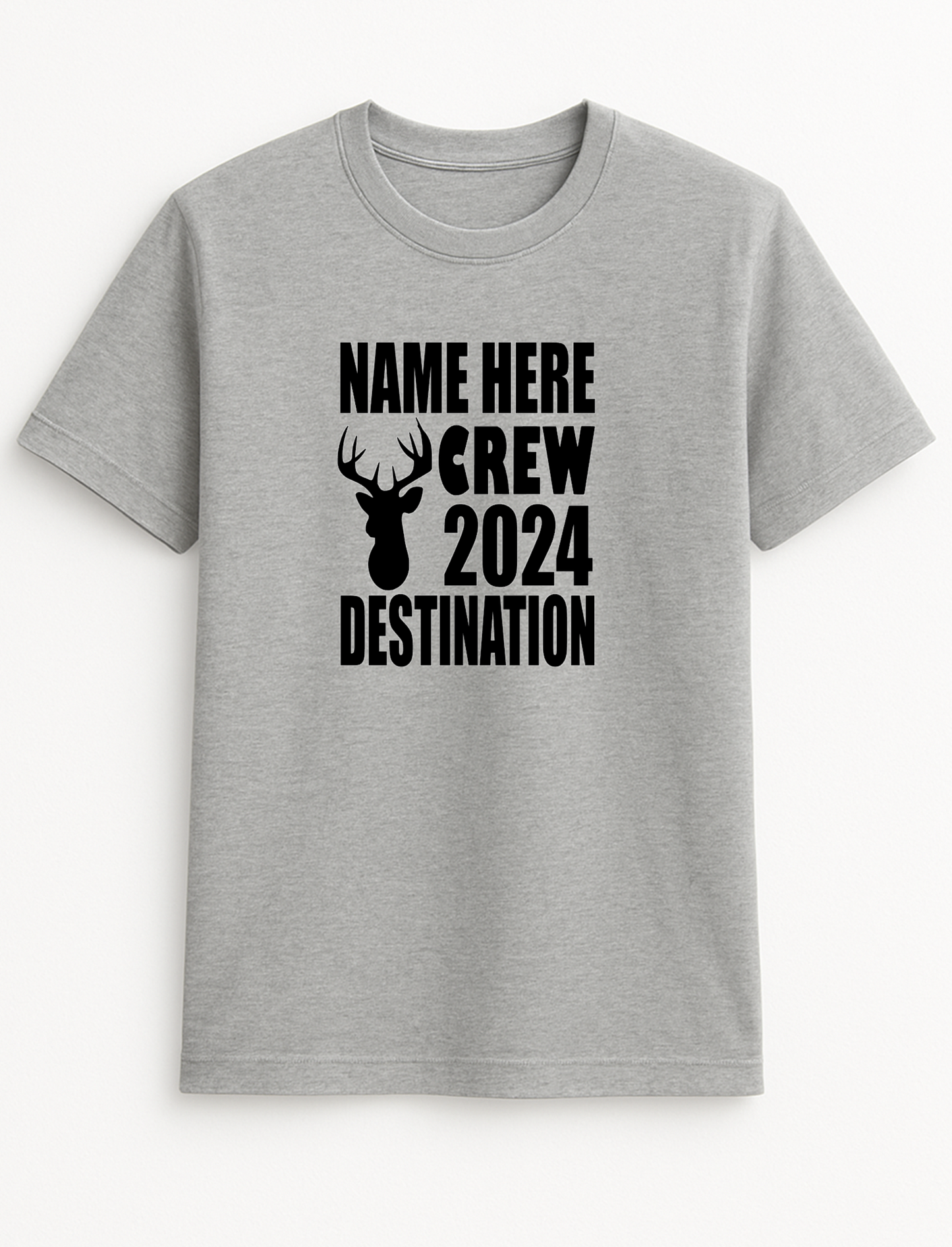 Stag Crew Personalised Name Your Destination and Year Customised Slogan T-Shirt Gift