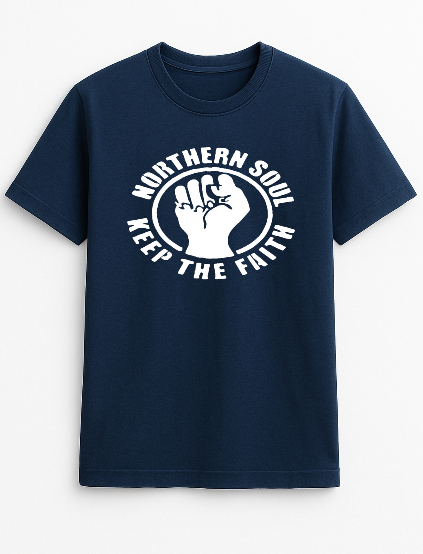 Northern Soul Fist Keep The Faith Slogan Personalised Printed Colours Unisex Top Tee T-Shirt Gift Black *Choice of Colours*