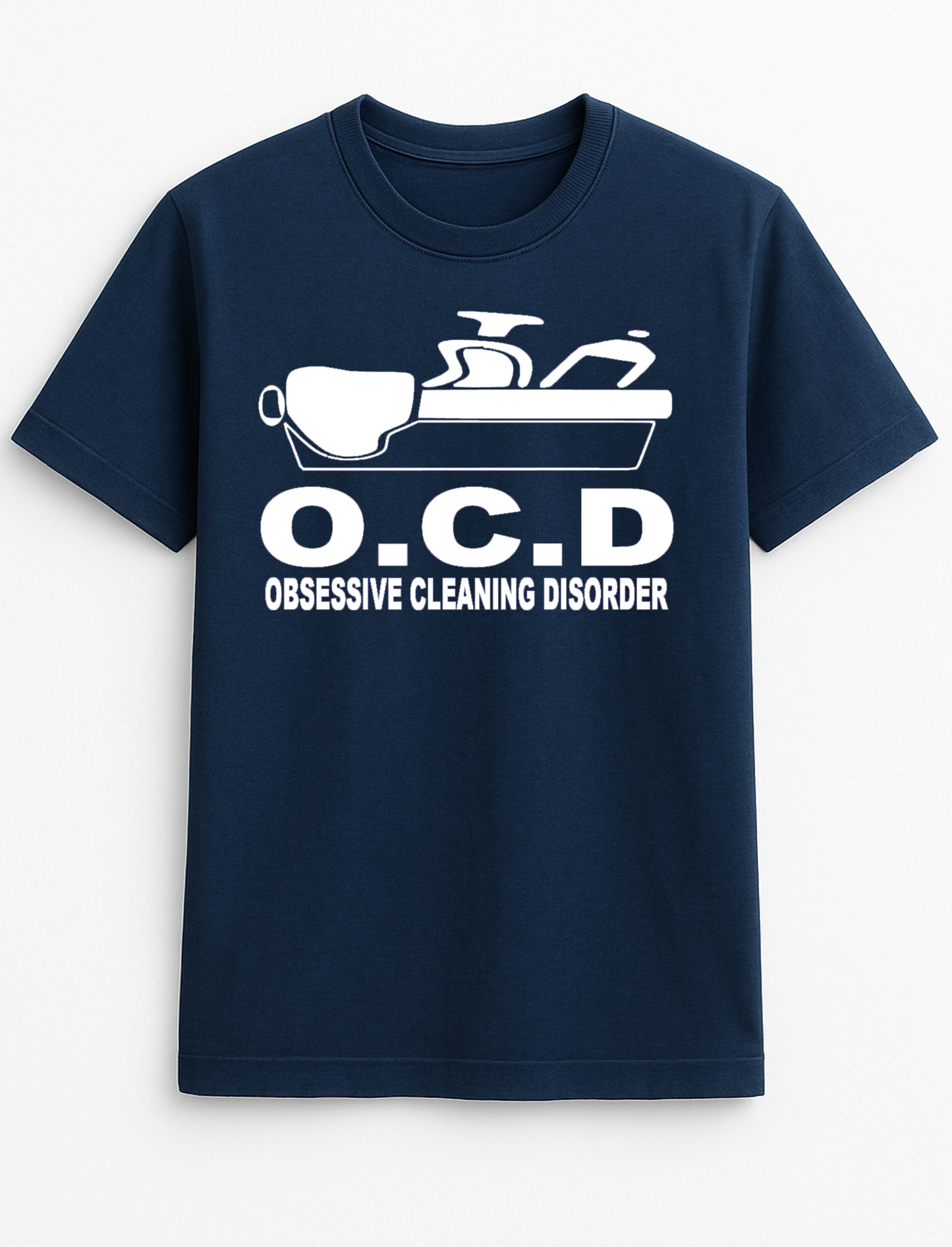 Obsessive Cleaning Disorder Humorous Funny Slogan Personalised Colours Unisex T-Shirt Gift Black