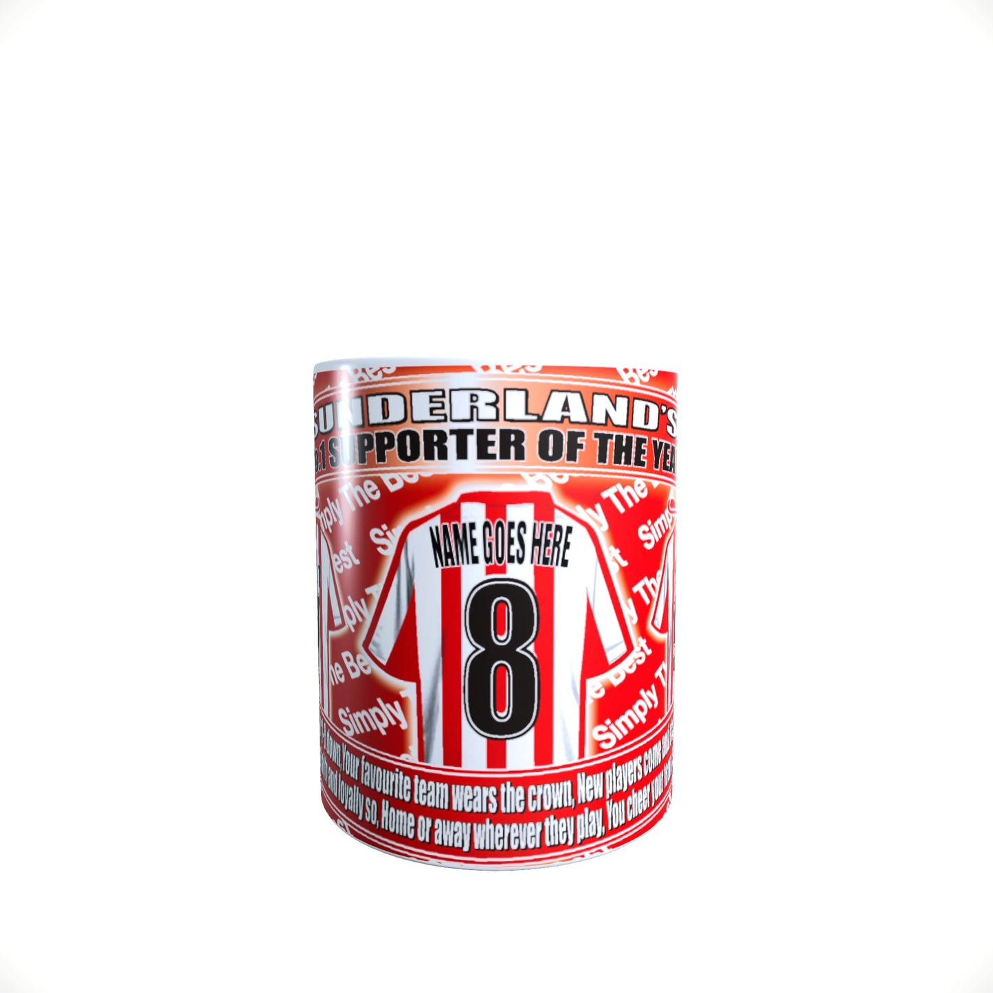 Sunderland Football Team Shirt Personalised Mug Gift with Chocolate Footballs