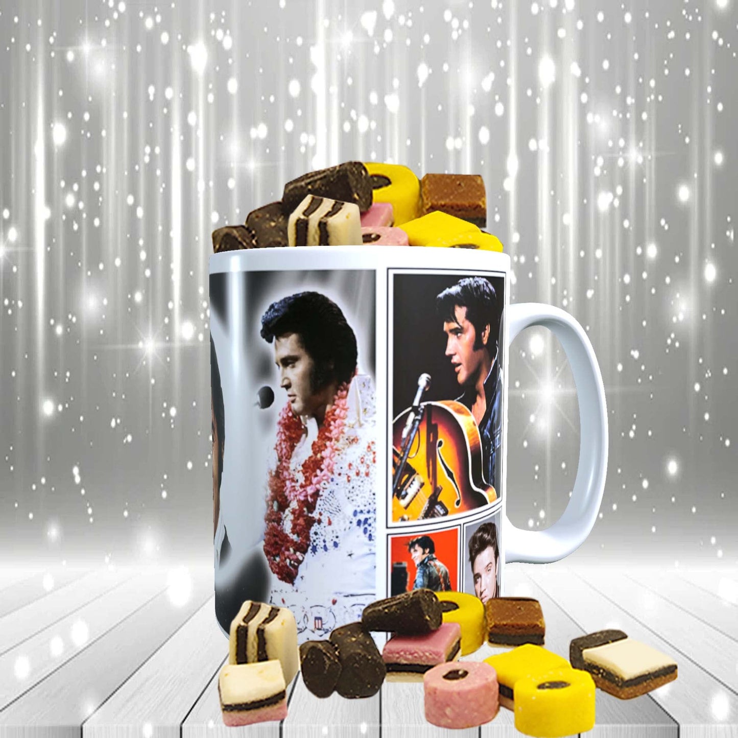 Presley King of Rock n Roll Celebrity Music Icon Mug with Choice of Sweets Gift