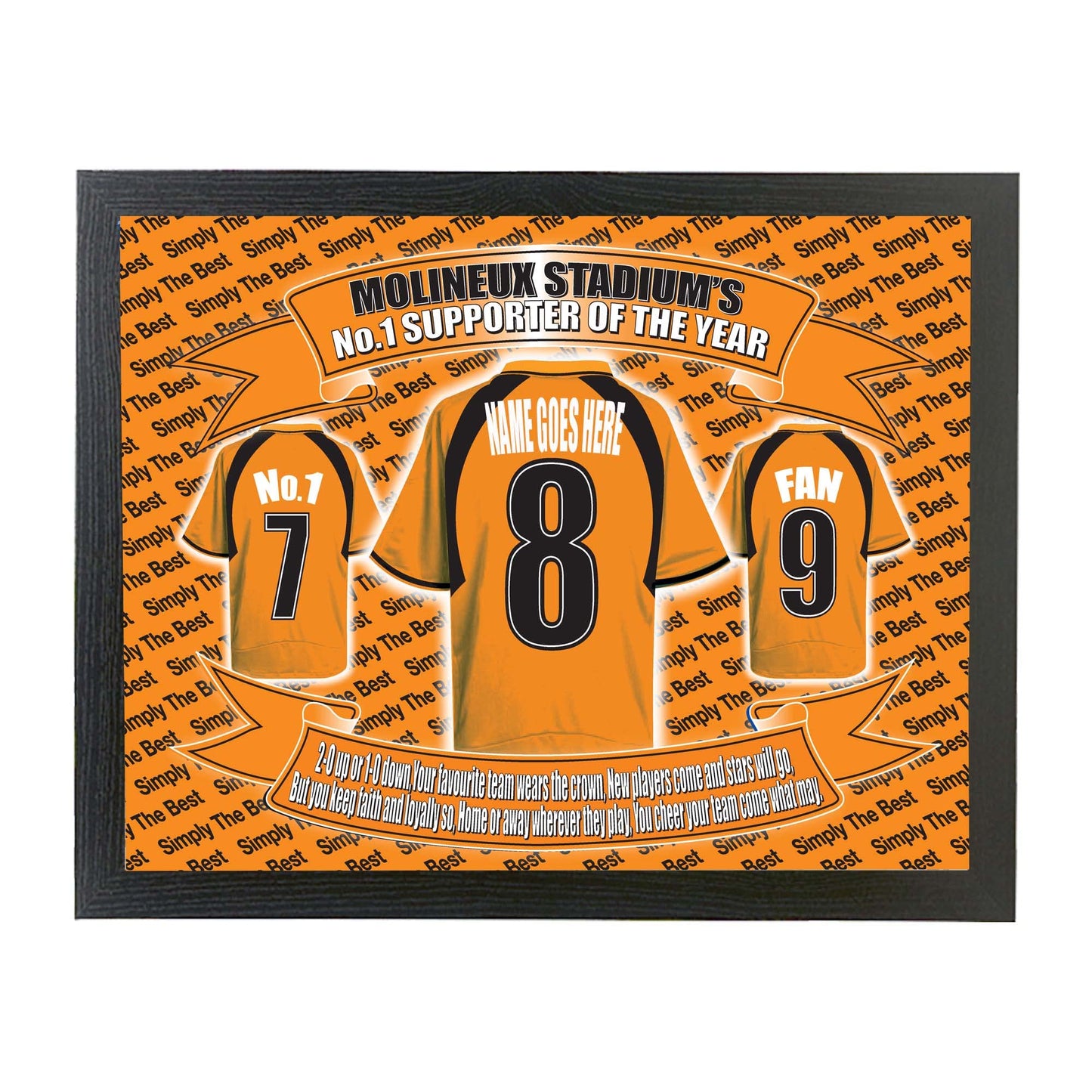 Wolves Football Shirt Personalised Picture Gift