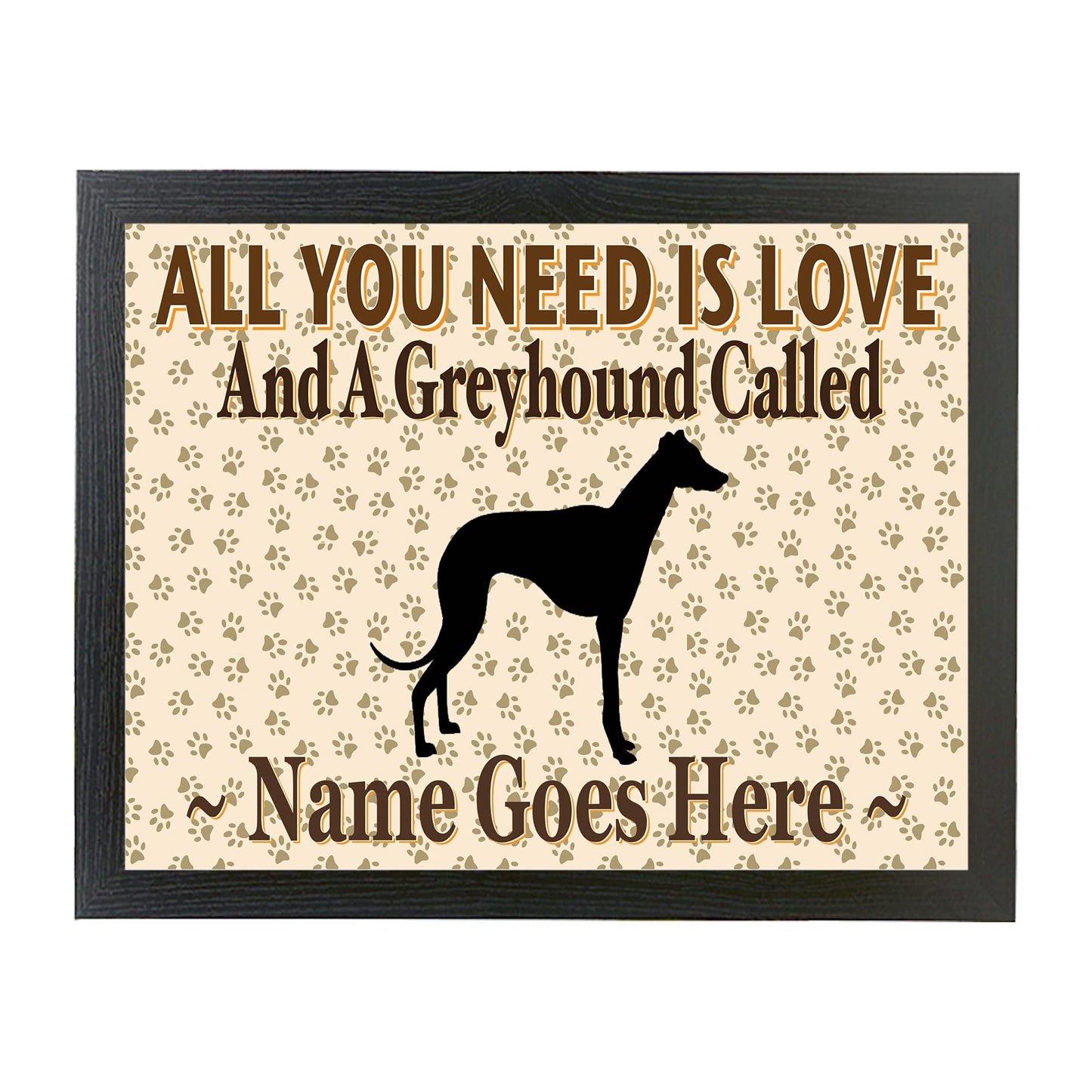 All You Need Is Love Greyhound Personalised Dog Breed Cushion Lap Tray Bean Bag Gift