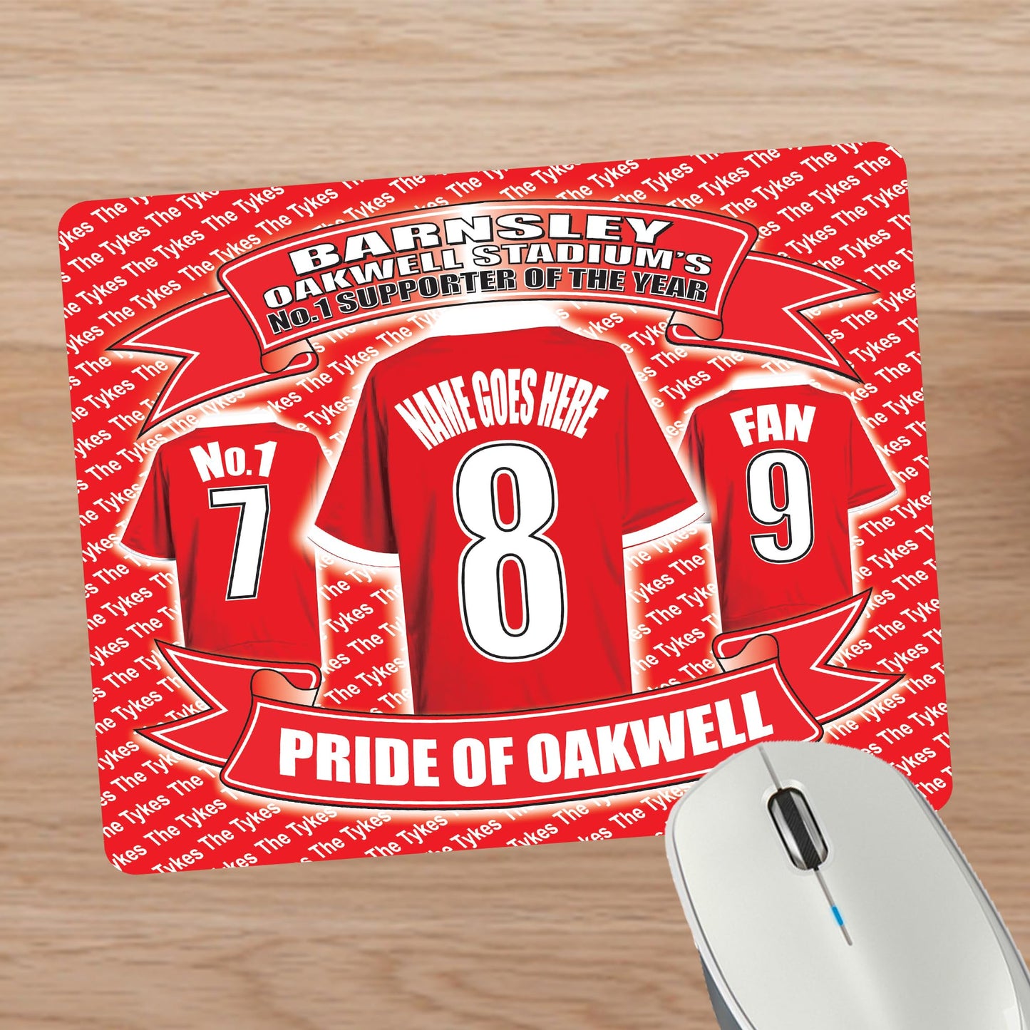 Barnsley Football Shirt Personalised Mouse Mat Gift