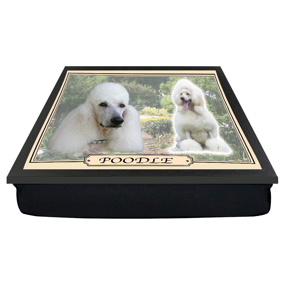 White Poodle Dog Breed Gift Lap Tray