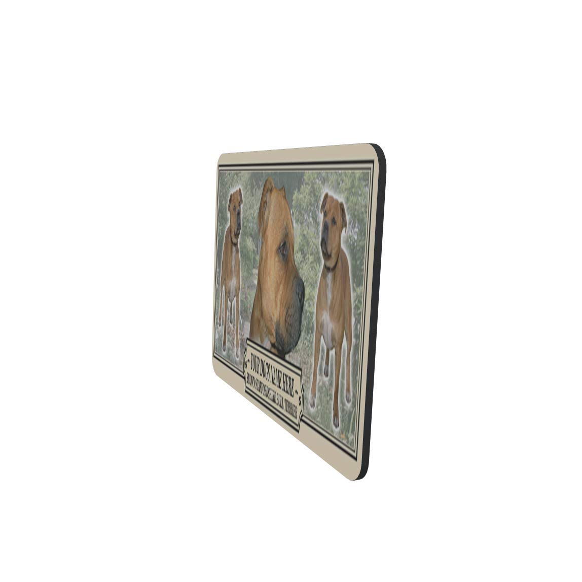 Brown Staffordshire Bull Terrier Personalised Dog Breed Mouse Mat Gift