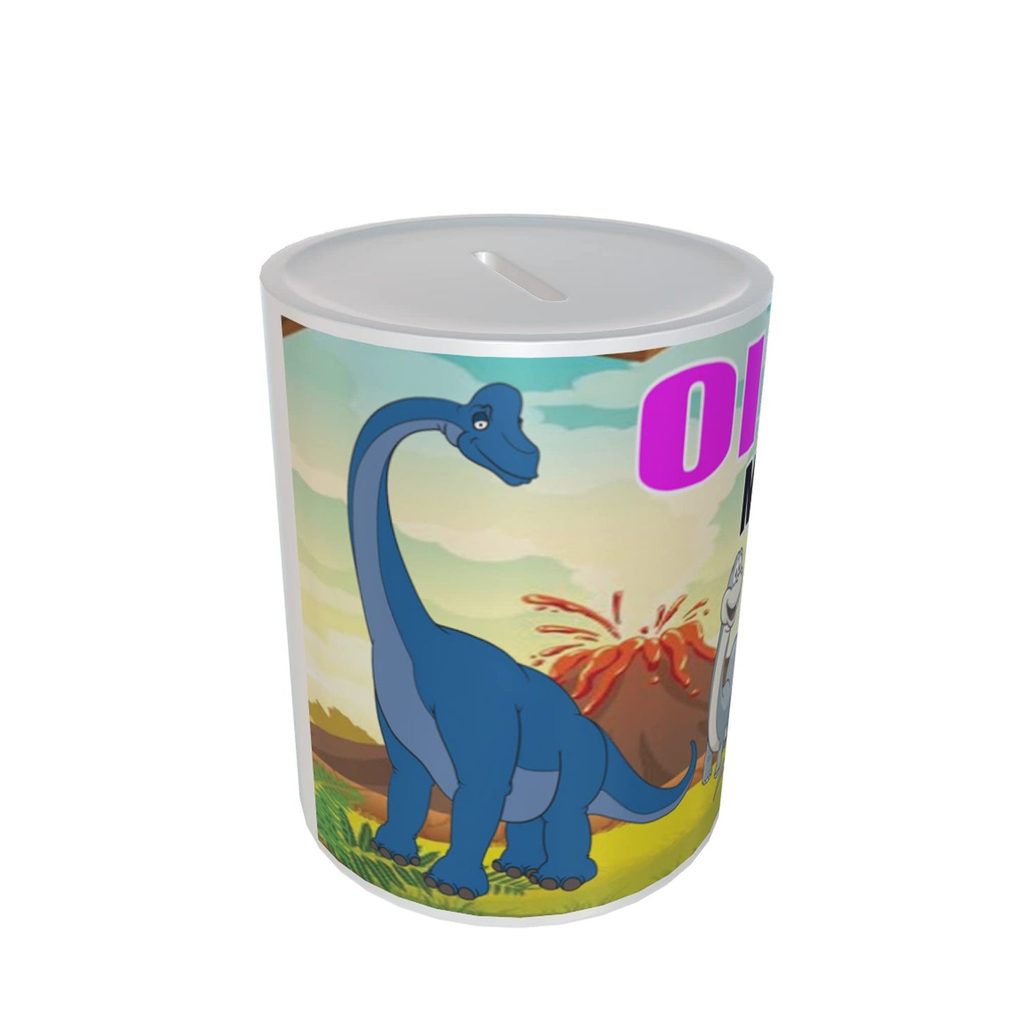 Personalised Kids Dinosaur Ceramic Piggy Bank Money Box Gift