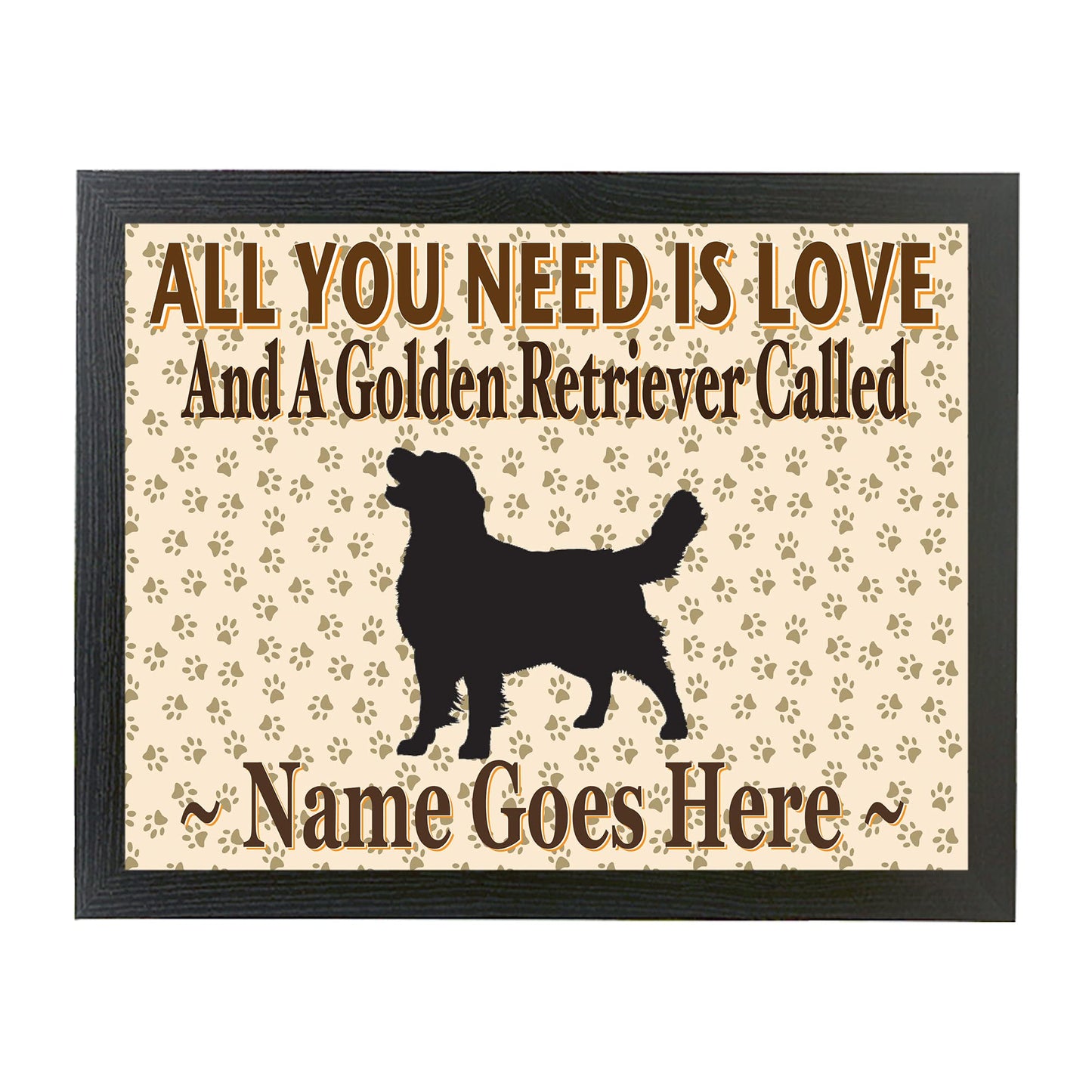 All You Need Is Love Golden Retriever Personalised Dog Breed Cushion Lap Tray Bean Bag Gift