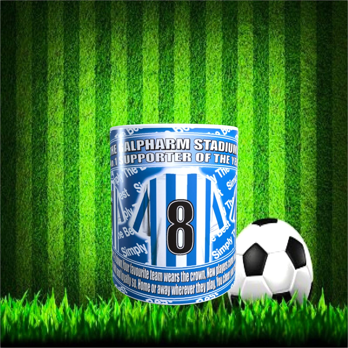 Huddersfield Football Team Shirt Mug Gift with Chocolate Footballs