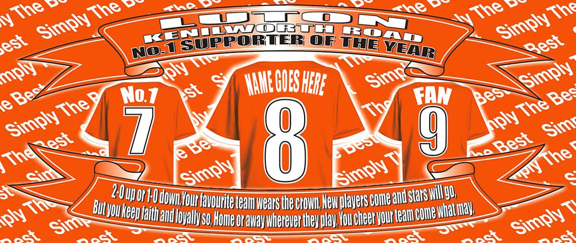 Luton Football Team Shirt Personalised Mug Gift with Chocolate Footballs