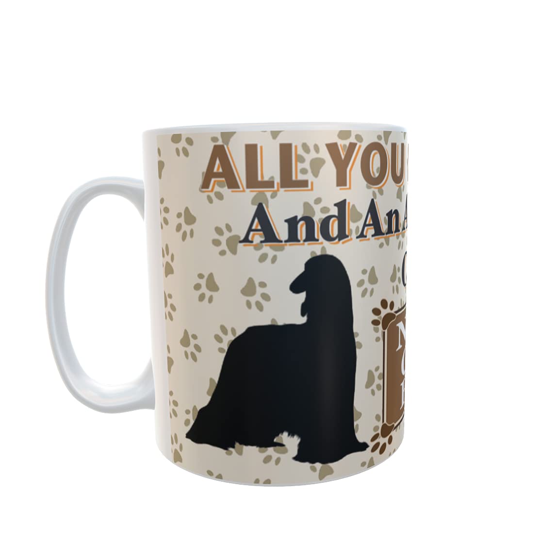All You Need is Love and an Afghan Hound Dog Personalised Mug Gift