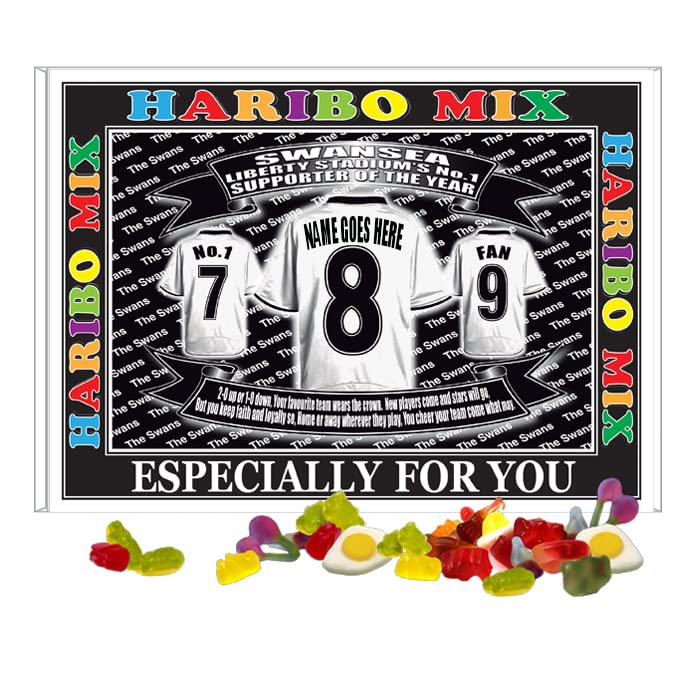 Swansea Football Shirt Personalised Gift Boxed Sweets Variety