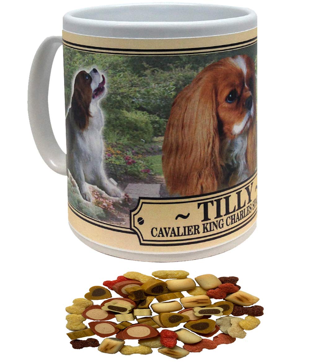 Cavalier King Charles Spaniel Personalised Dog Breed Gift Mug with Treats