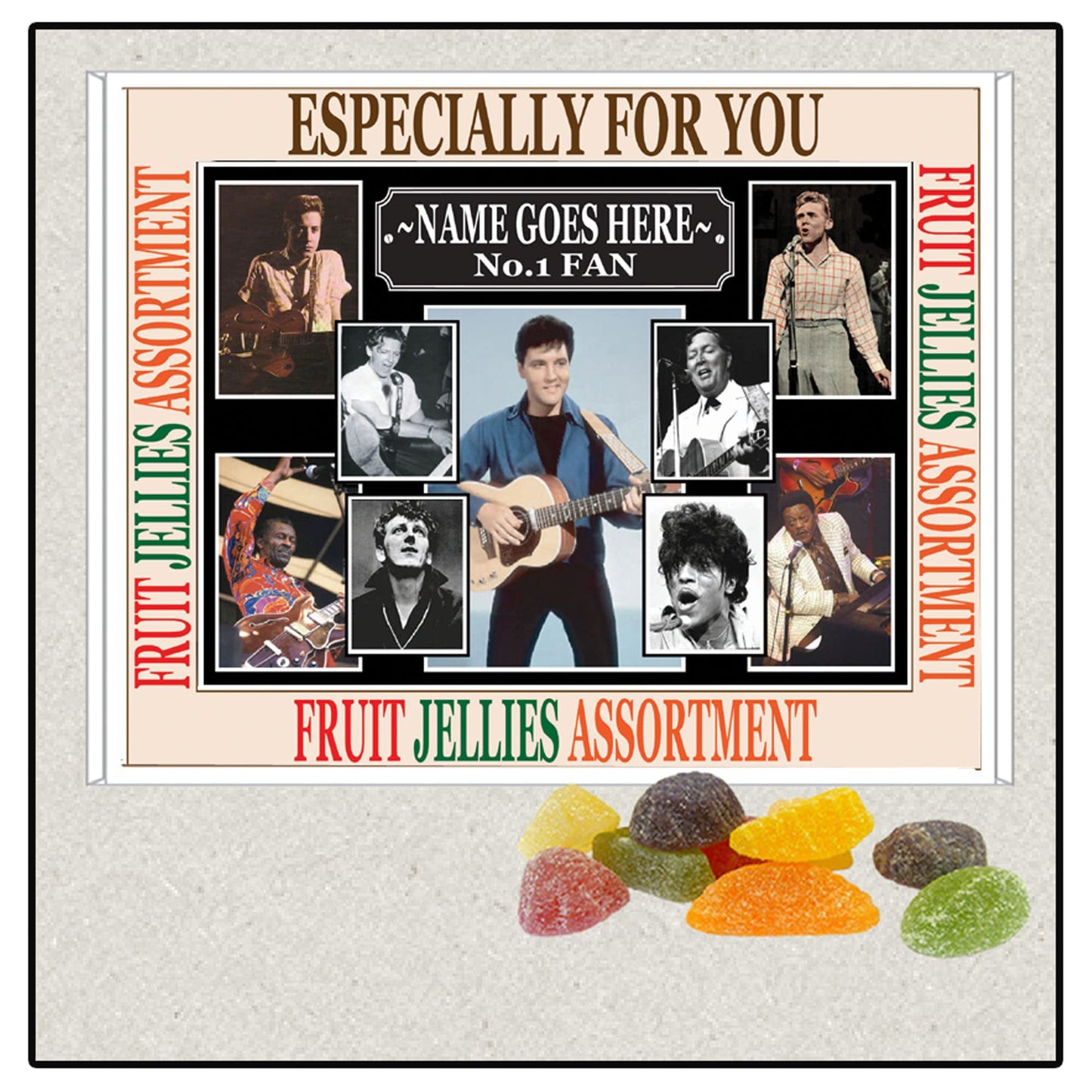 Rock & Roll Greats Celebrity Music Icon Personalised Boxed Sweets Gift Present Choice of Sweets