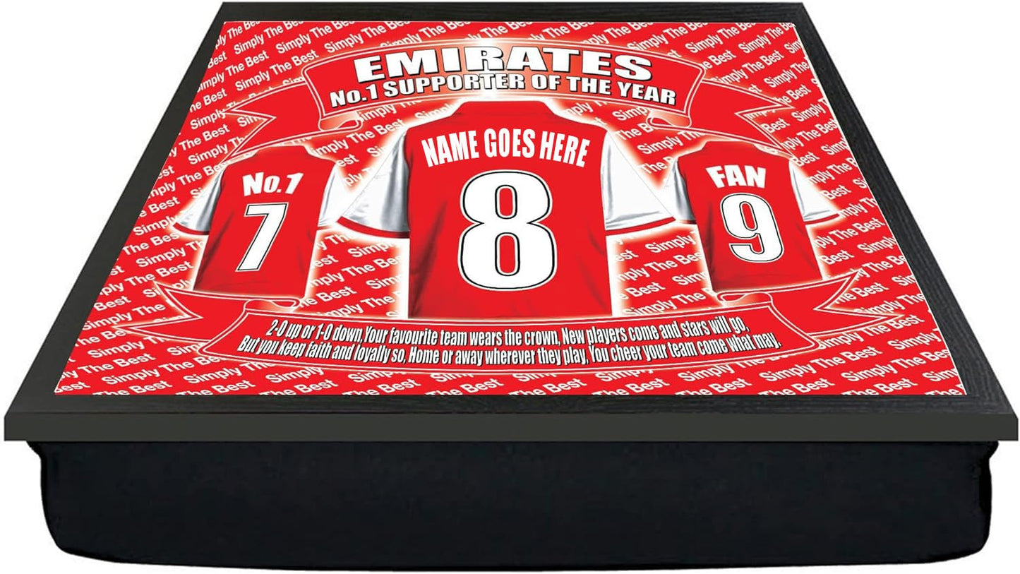 Gooners Football Shirt Personalised Lap Tray And Mug Gift Set, ARS- PersLapMugGiftSet_000