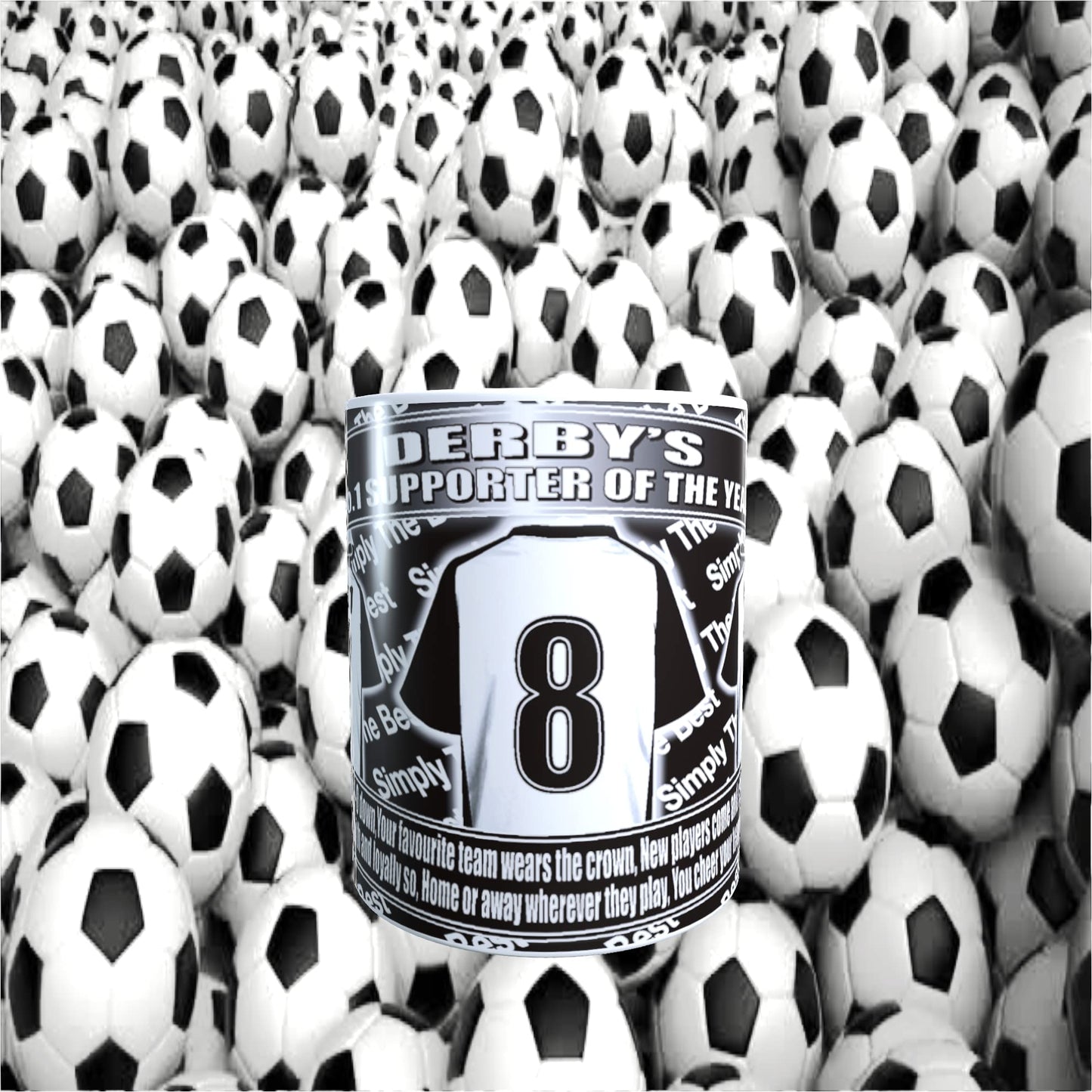 Derby Football Team Shirt Mug Gift with Chocolate Footballs