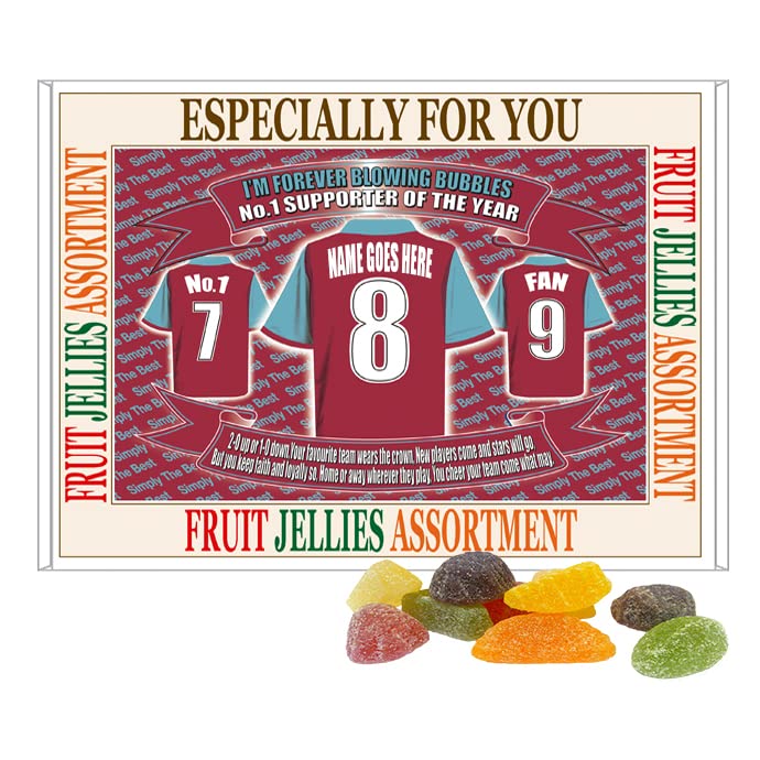 West H Utd Football Shirt Personalised Gift Boxed Sweets