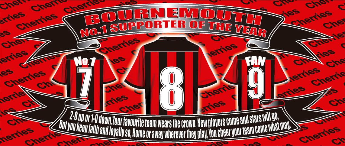 Bournemouth Football Shirt Silver Aluminium Two Lid Unisex Water Bottle Gift