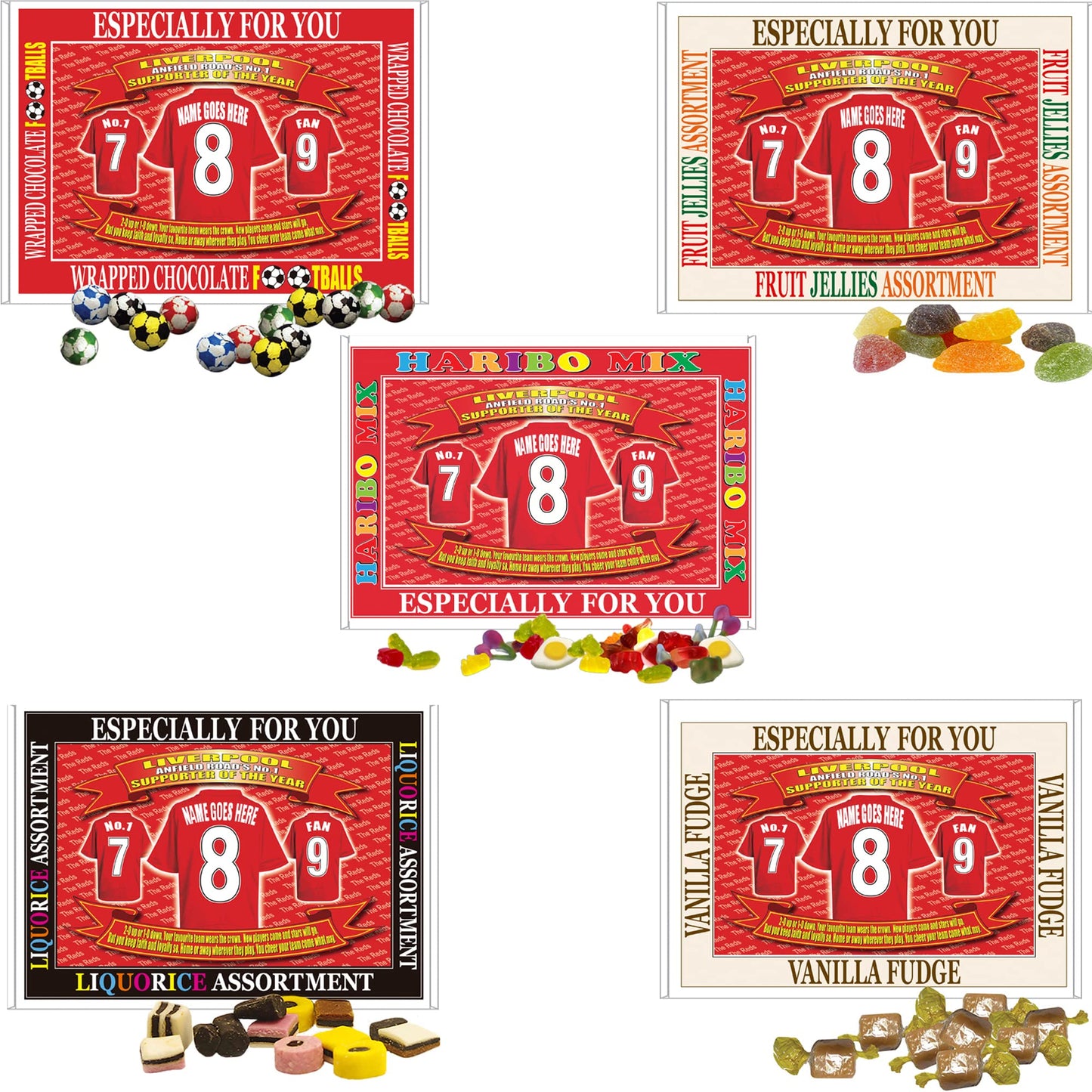 Liverpool Football Shirt Personalised Gift Boxed Sweets, multicolour, medium