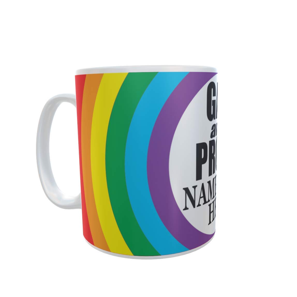 Gay and Proud Rainbow Personalised Ceramic Gift Mug