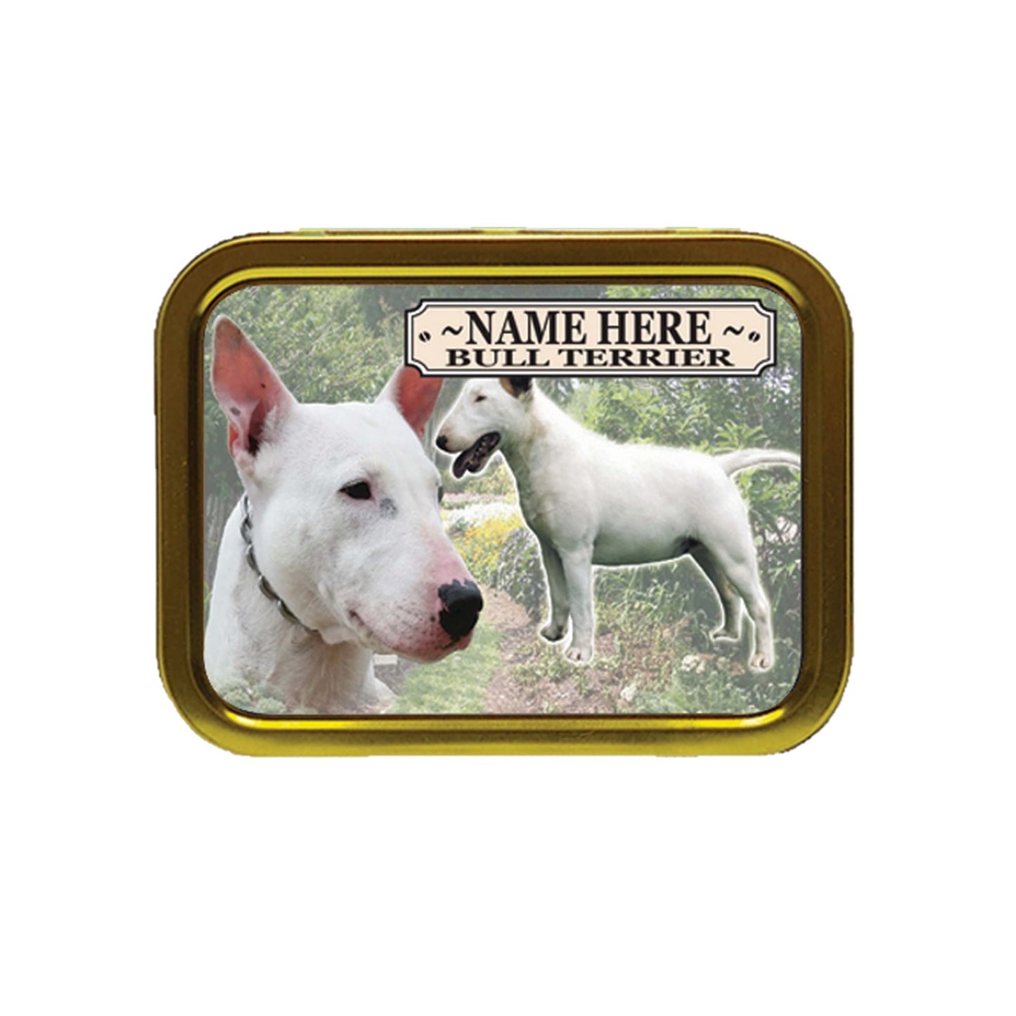 English Bull Terrier Dog Breed Personalised Tobacco Tin & Products Gift Set
