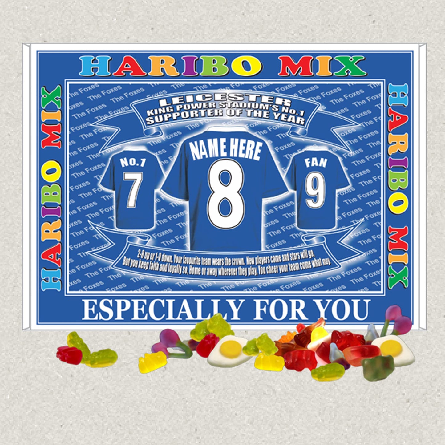 Leicester Personalised Football Shirt Gift Boxed Sweets