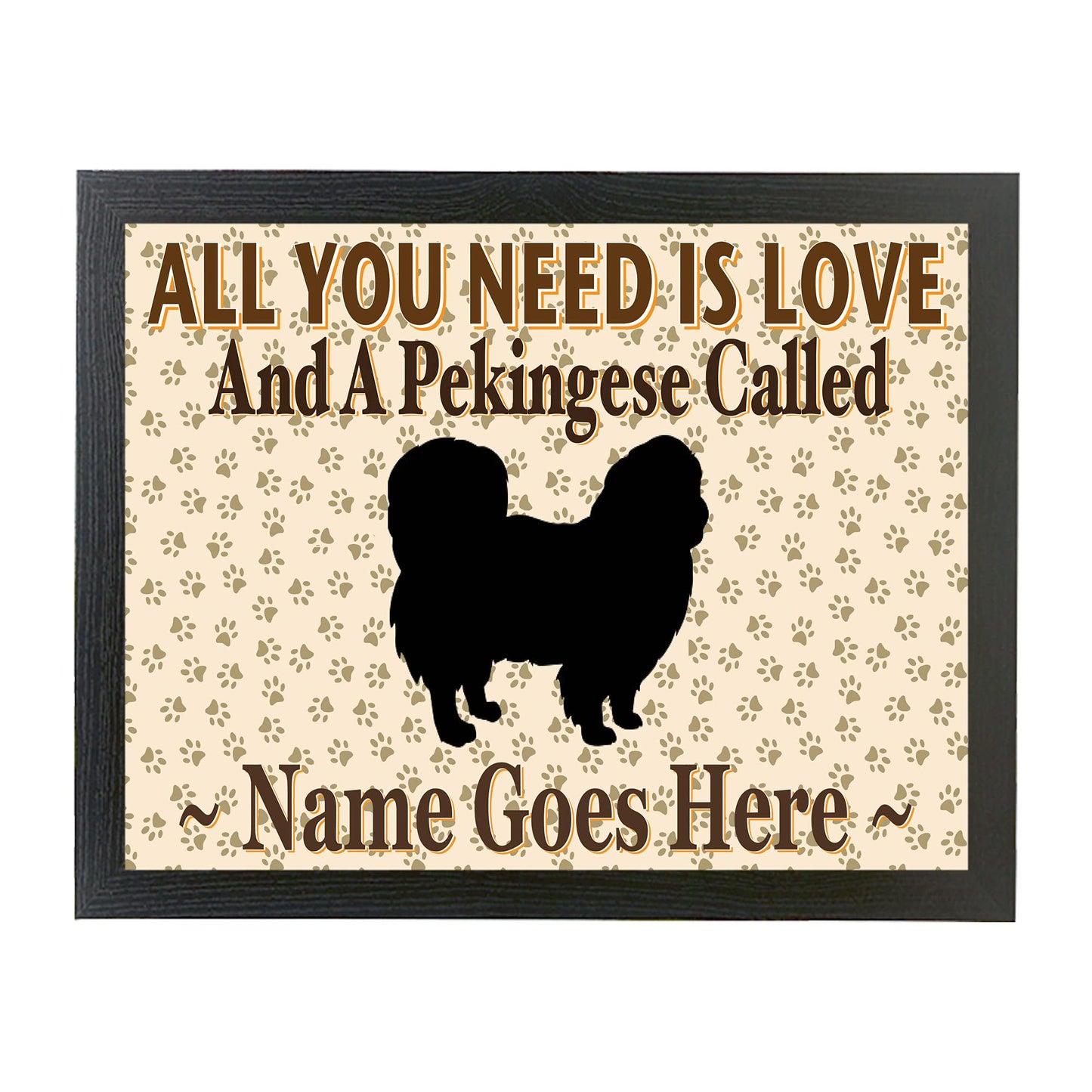All You Need Is Love Pekingese Personalised Dog Breed Cushion Lap Tray Bean Bag Gift