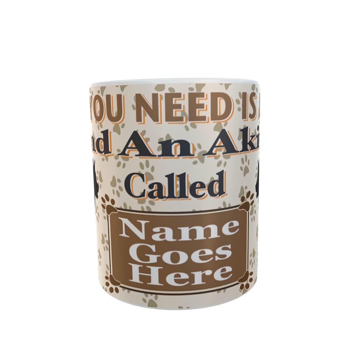 All You Need is Love and an Akita Dog Personalised Mug Gift
