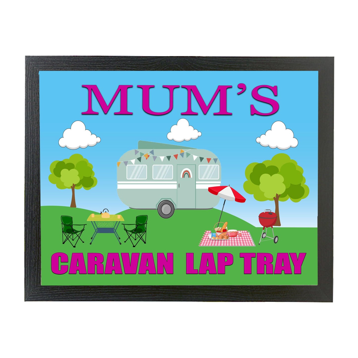 Mum's Caravan Cushioned Lap Tray Gift Present