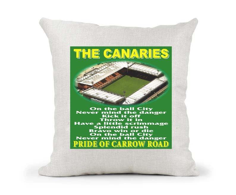 Norwich Football Anthem Song Chant Cushion Cover Gift