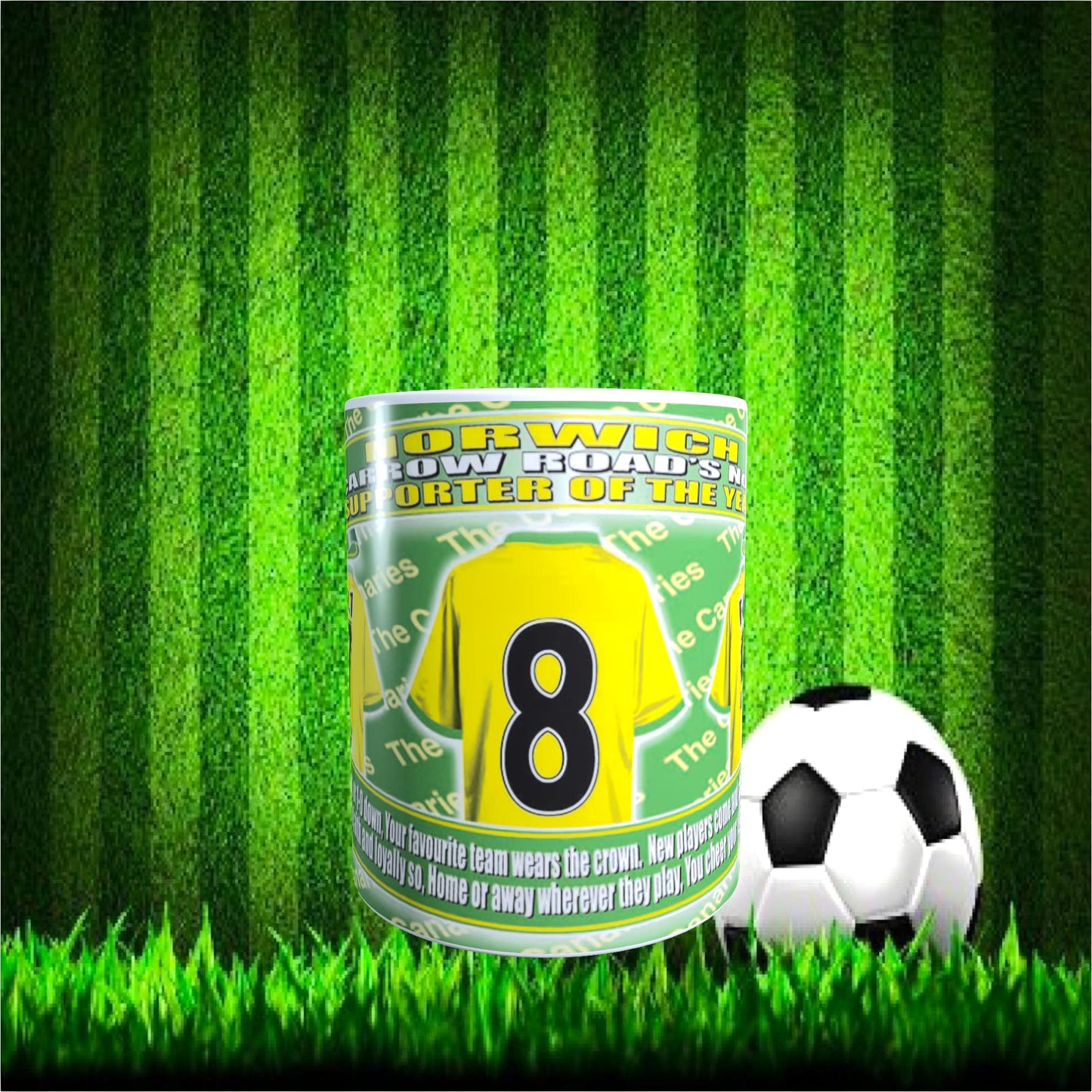 Norwich Football Team Shirt Mug Gift with Chocolate Footballs