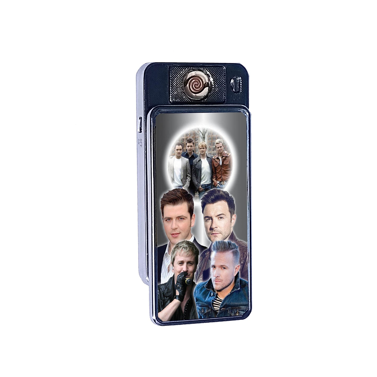 West 'Irish Boy Band' Life Icon Rechargeable Gift Boxed Silver Metal USB Lighter
