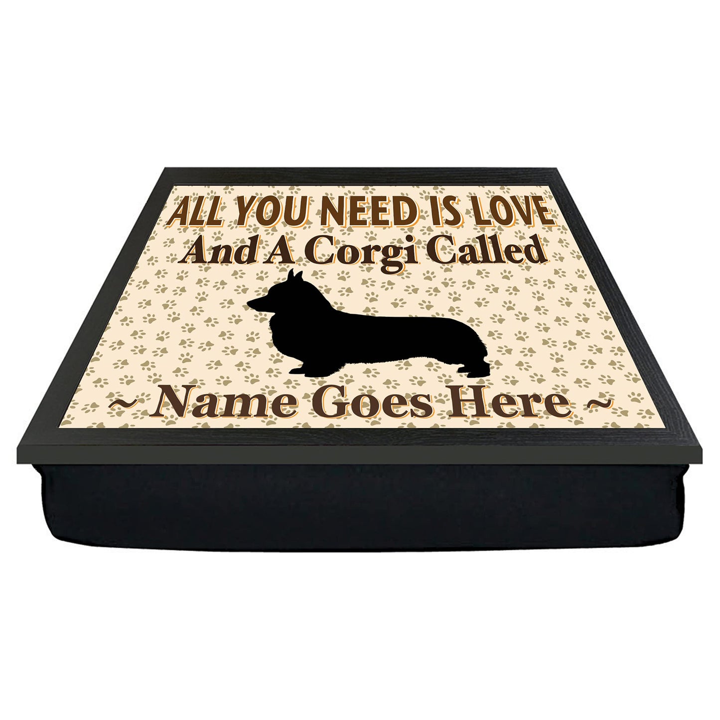 All You Need Is Love Corgi Personalised Dog Breed Cushion Lap Tray Bean Bag Gift