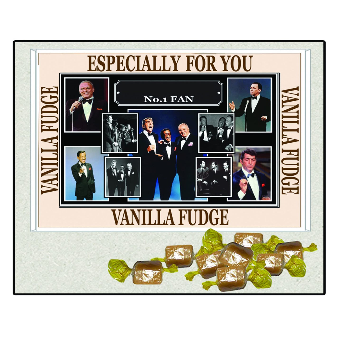 50s Crooners Celebrity Music Icon Personalised Boxed Sweets Gift Present Choice of Sweets
