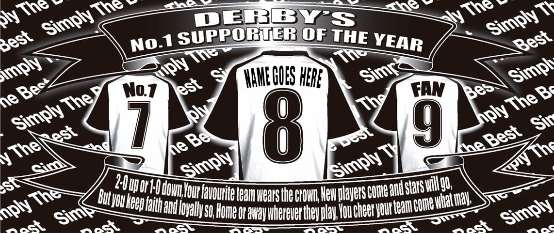Derby Football Team Shirt Personalised Mug Gift with Chocolate Footballs