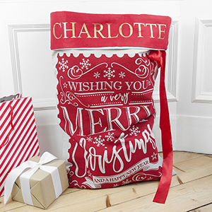 Beautifully Crafted Personalised Christmas Sack 