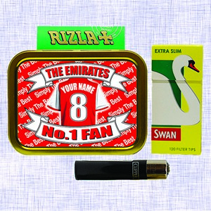 Arsenal Football Shirt Personalised Tobacco Tin & Products