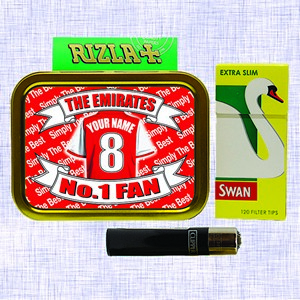 Arsenal Football Shirt Personalised Tobacco Tin & Products