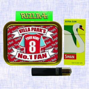 Aston Villa Football Shirt Personalised Tobacco Tin & Products