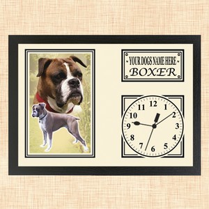 Personalised Boxer Framed Dog Clock
