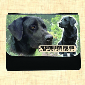 Black Labrador Personalised Large Dog Purse