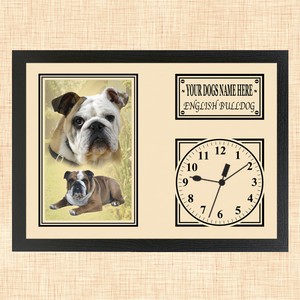 Personalised Bulldog Framed Dog Clock