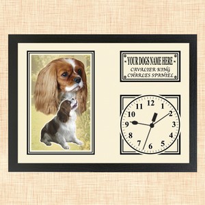 Personalised Cavalier King Charles Spaniel Framed Dog Clock