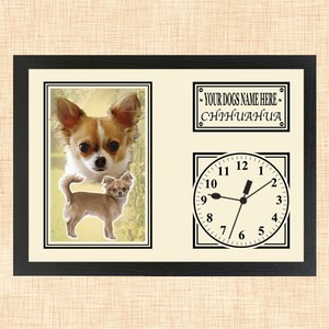 Personalised Chihuahua Framed Dog Clock