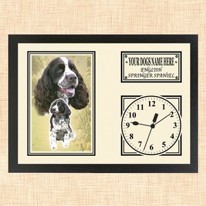 Personalised Springer Spaniel Framed Dog clock