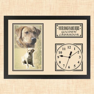 Personalised Golden Labrador Framed Dog clock