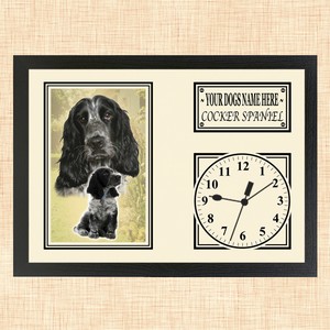 Personalised Cocker Spaniel Framed Dog clock